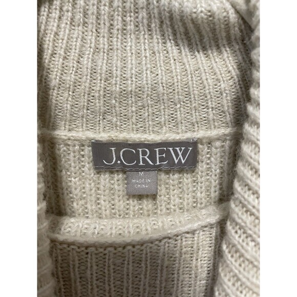 J. Crew Women's Cropped Puff-Sleeve Turtleneck Sweater Size L Alpaca Blend Soft - Picture 5 of 9